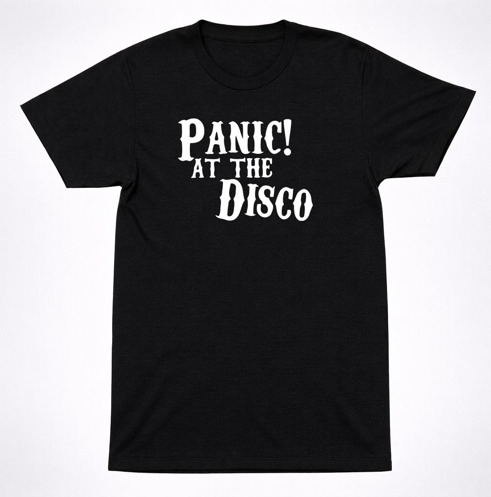 Panic! At The Disco Logo T-Shirt | Alternative Rock Emo Pop Classic Black Tee