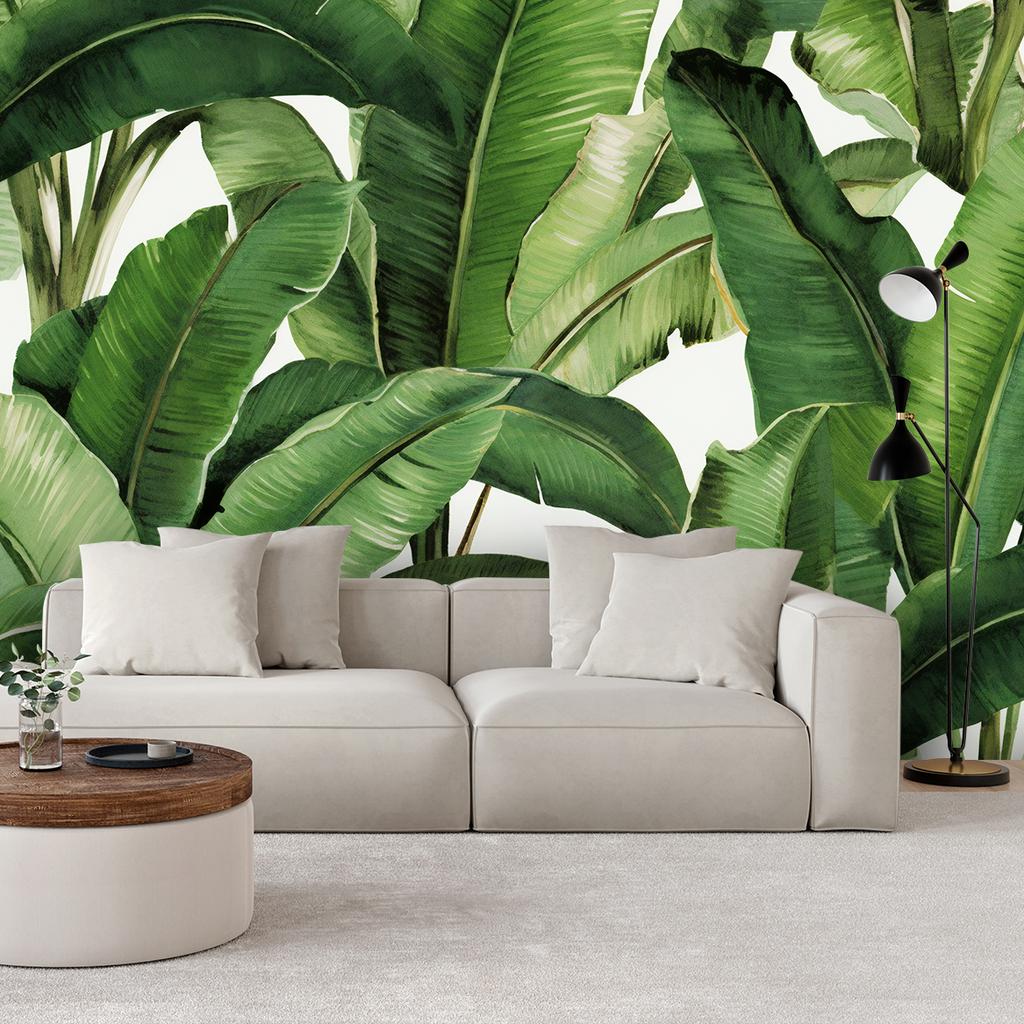 Wallpaper Green Tropical Leaves