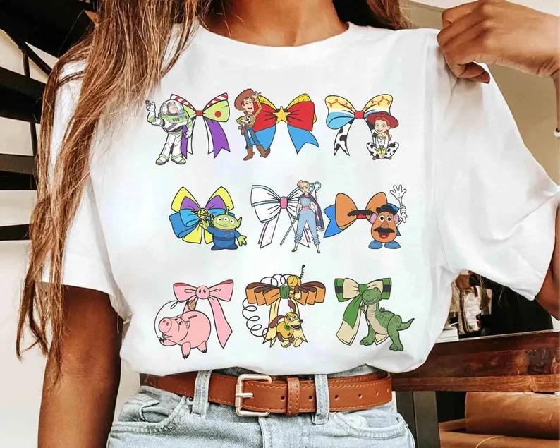 Coquette Bows Toy Story Characters Shirt Woody Buzz Jessie TShirt