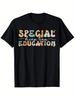 Groovysped Fantasy Team Retro Teacher Tshirtunisex 100 Cotton Casual Round Collar Short Sleeve Loose Fit Special Education Pattern Design