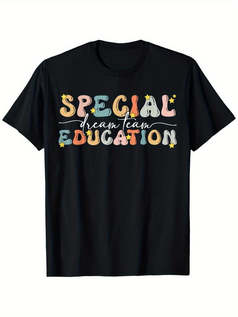 Groovysped Fantasy Team Retro Teacher Tshirtunisex 100 Cotton Casual Round Collar Short Sleeve Loose Fit Special Education Pattern Design
