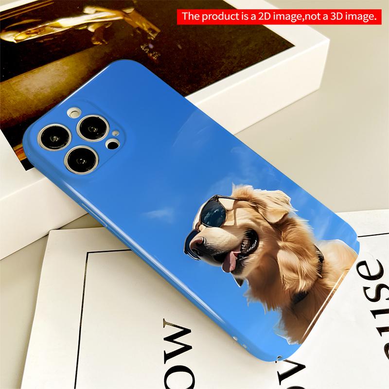 2DFlat Sunglasses Dog Against Blue Sky Phone Case All inclusive film hard iPhone case, compatible with iPhone 18 Pro Max 17 16 15 14 13 12 11
