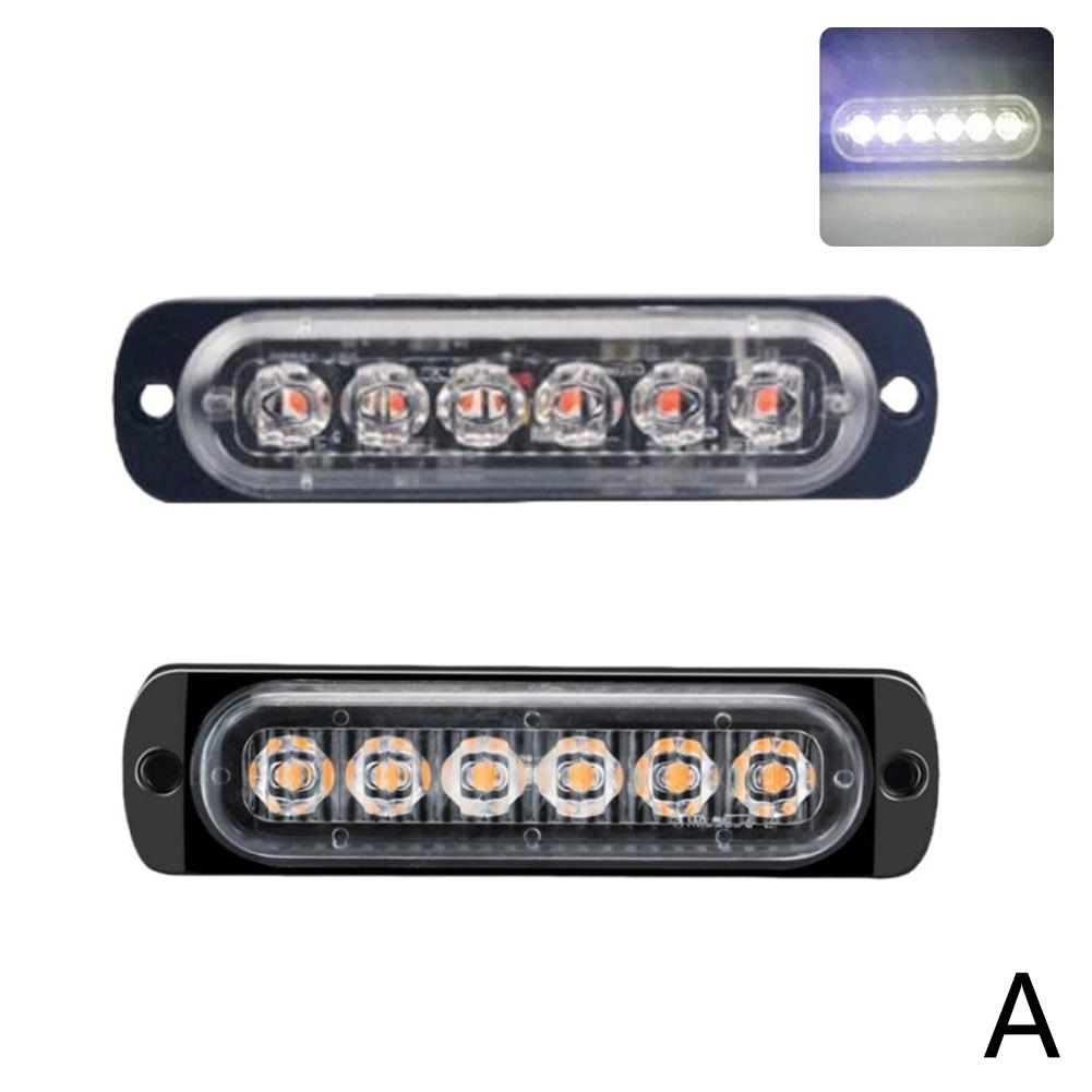 1X Truck LED Strobe Police Warning Light 6SMD Grille Flashing Side Light Bar Car Trailer Beacon Lamp Amber Traffic Light 12V 24V