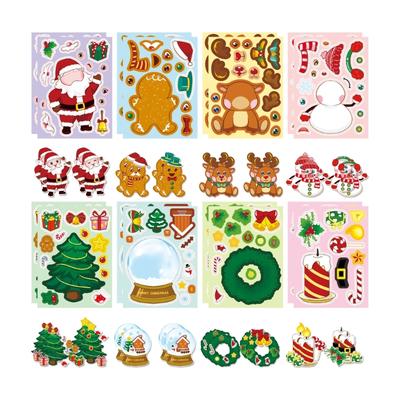 Праздничные наклейки для творчества 16 шт. Рождественская тематика Креативные принадлежности для творчества Для детских творческих занятий и украшения