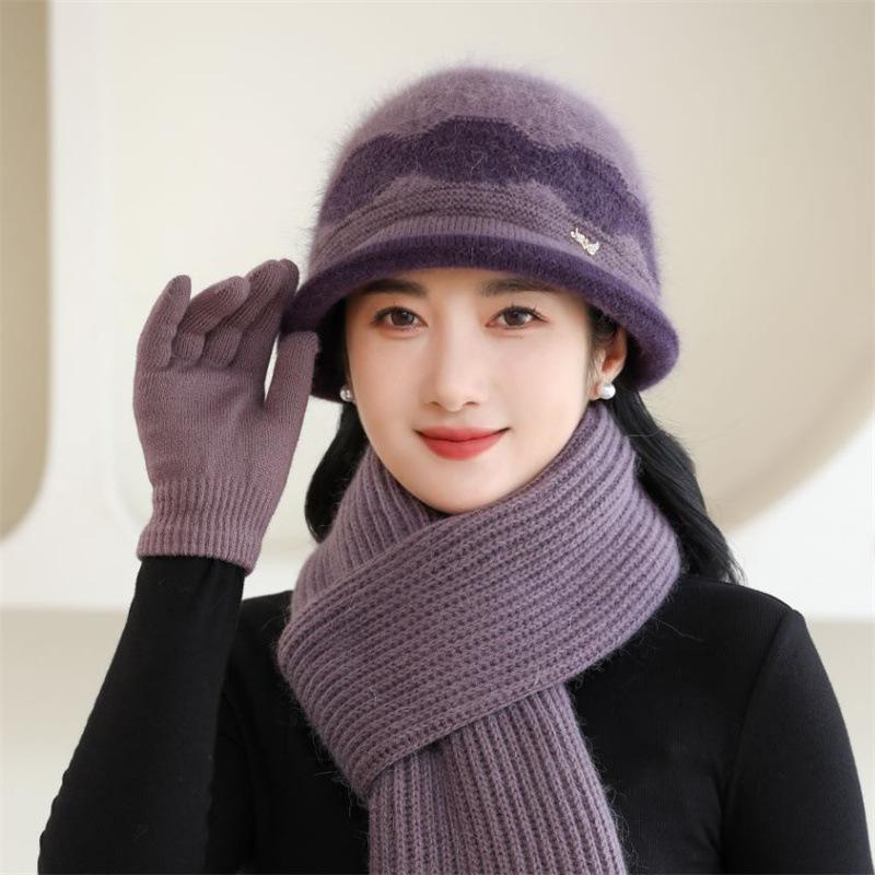 Elegant Winter Beanie for Women , Perfect for Middle-Aged & Elderly, Stretch Fit, Hand Washable,Warm Knit Winter Hat for Women