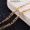 ALIZERO Серебро 925 пробы 16/18/20/22/24/26/28/30 дюймов Золотой 2 мм Боковая Цепочка Ожерелье Для Женщин Мужчин Свадебные Украшения