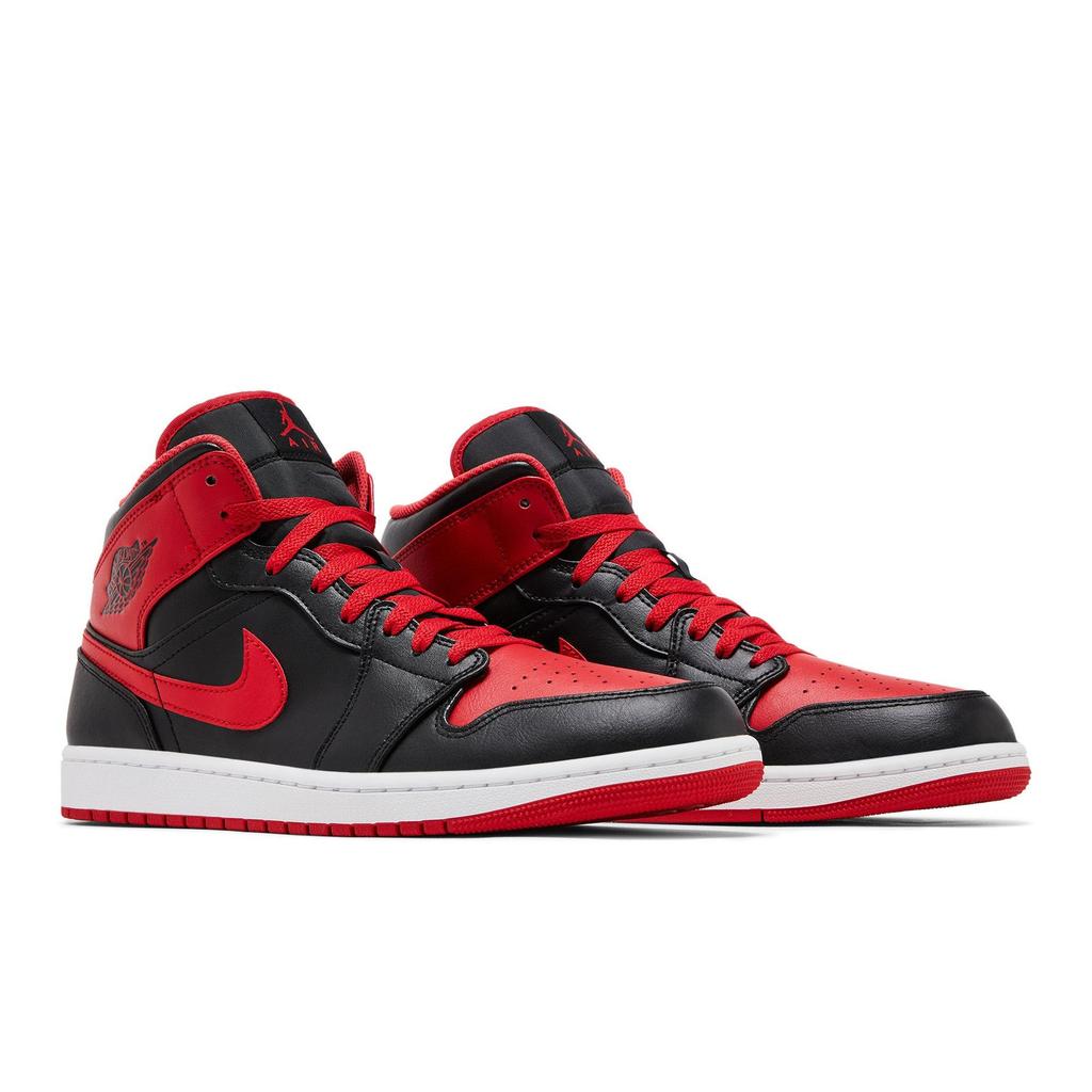 Air Jordan 1 Mid 'Alternate Bred' (Unisex) Black / Fire Red / White Vintage Basketball Shoes DQ8426 060