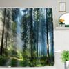 Освежающий Весенний Пейзаж Занавеска для Душа Водонепроницаемая Пейзажная Занавеска для Душа с 12 Крючками Декор для Ванной Комнаты Аксессуары для Ванной Комнаты