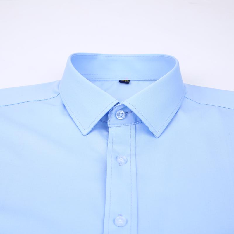Мягкие удобные однотонные формальные мужские классические социальные рубашки с длинным рукавом