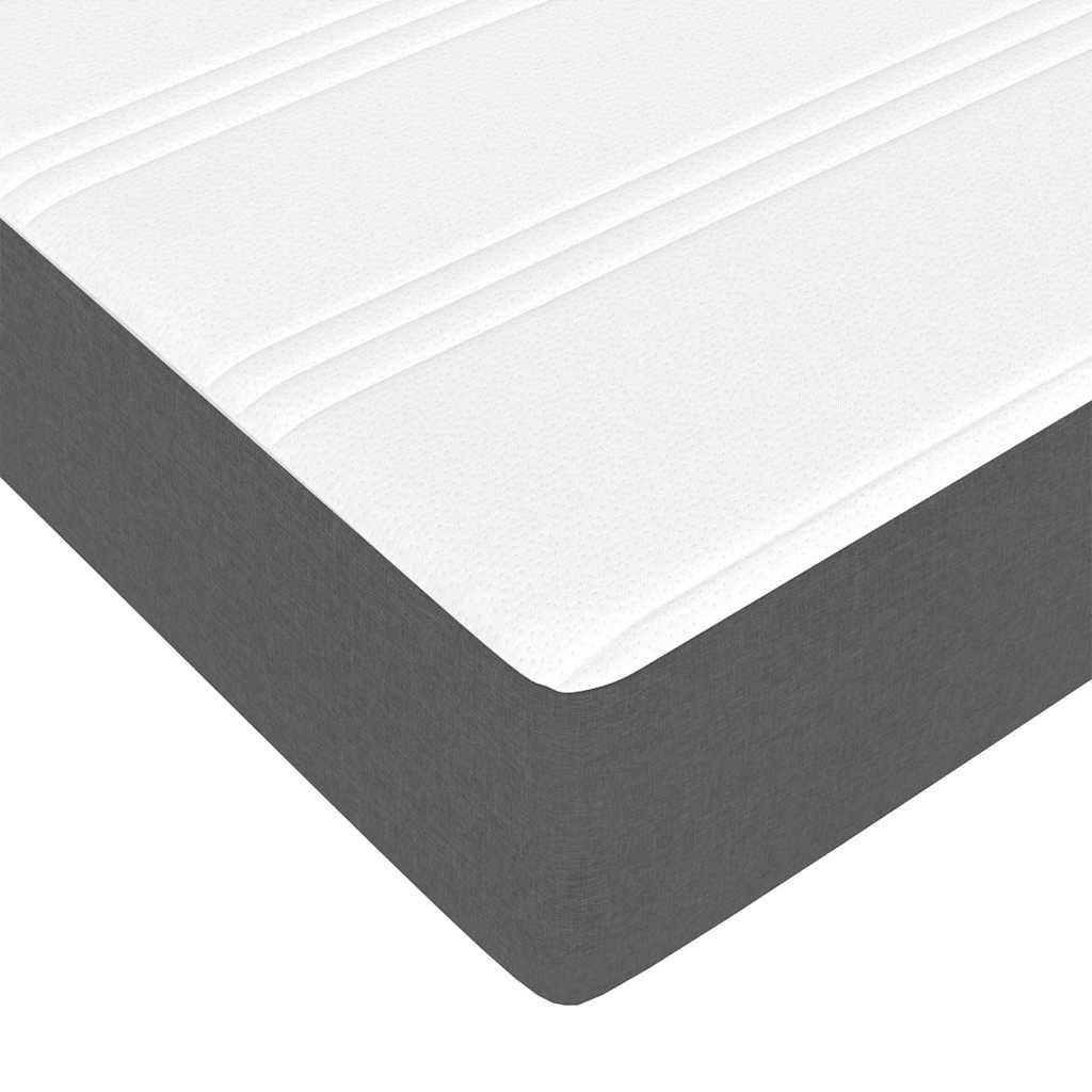 Box Spring Bed with Mattress Dark Gray 120 x 190 cm Fabric