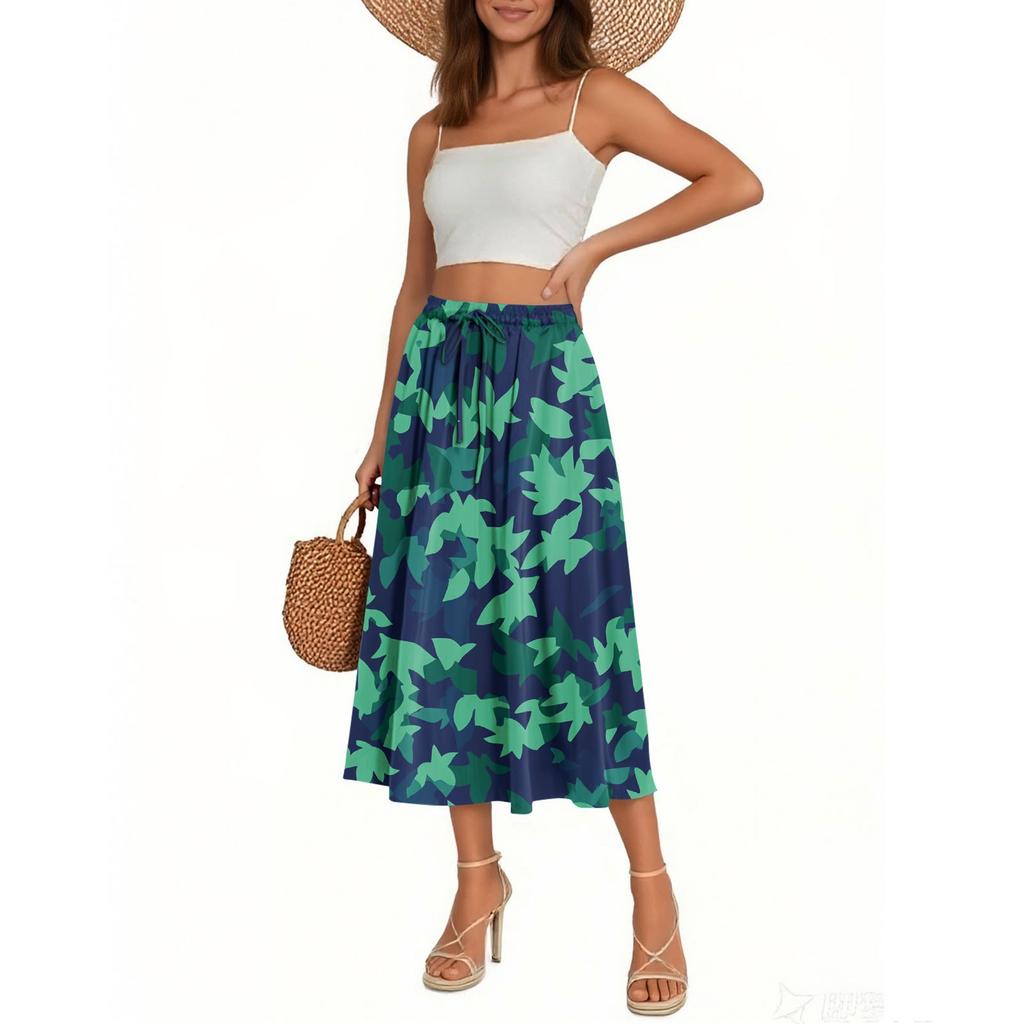 Women's Skirt Bohemian Skirt Floral Print Casual Temperament Pocket Skirt