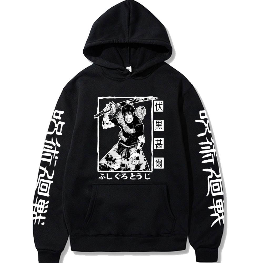 Худи Jujutsu Kaisen Графические худи Винтажный оверсайз худи с капюшоном Длинные рукава Мягкая мужская женская одежда