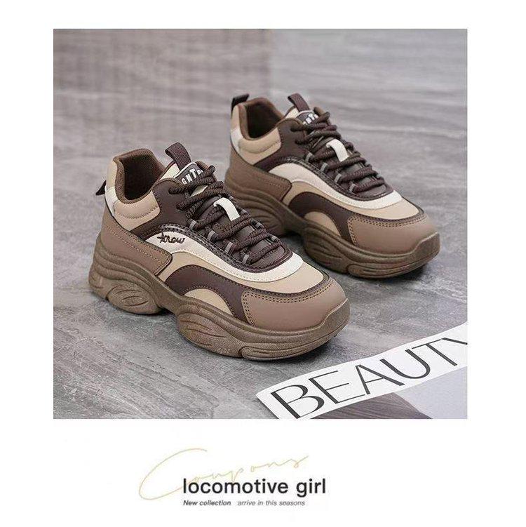 Женские модные кроссовки на толстой подошве в стиле «папиных» на весну 2025 года - Универсальные, стройнящие, спортивные повседневные туфли