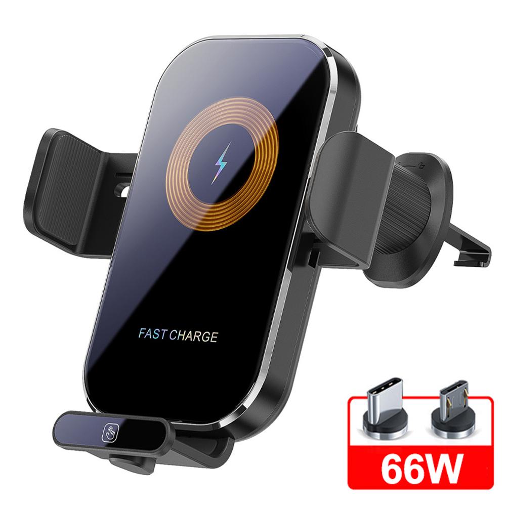 66/15W Car Wireless Charger Auto Car Mount Phone Holder Stand Fast Charging For iPhone Xiaomi Samsung Intelligent Sensing Holder