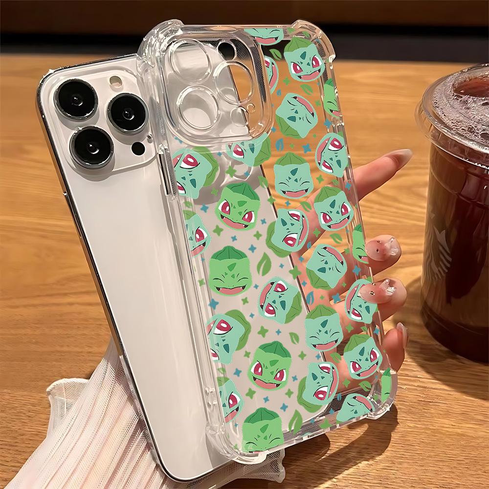 Милый чехол для телефона с Покемонами в стиле аниме для IPhone 16e 16 15 14 13 12 11 Mini Pro Max X XR XSMax 7 8 Plus, прозрачный чехол, защищающий от падений