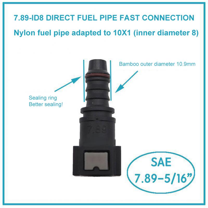 Соединительная муфта автомобильного топливопровода ID6 ID8 7,89 9,89, черная, быстрая сборка без инструментов, автомобильные аксессуары, соединитель шланга, резиновый нейлоновый масляный трубопровод