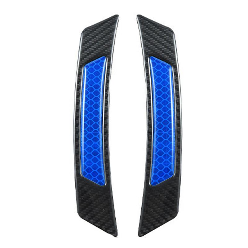 2Pcs Car Wheel Eyebrow Reflective Sticker Carbon Fiber Anti-collision Strip Anti-scratch Warning Protection Strips Car Accessory