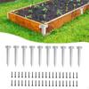 10 Pieces Railway Sleepers Brackets Landscape Edging Stakes Corner Post Lawn Serrated Holder Fence