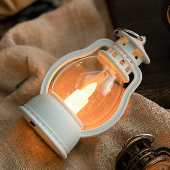 LED Candle Retro Style Hanging Hook Design Glare Free Energy-saving Wide Application Decorative Plastic Romantic Mini Desktop LED Lantern Party