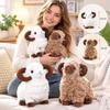 Fluffy Fur Goat Stuffed Animal Curved Horn Lamb Plush Doll Year of the Sheep Mascot  Home Decor