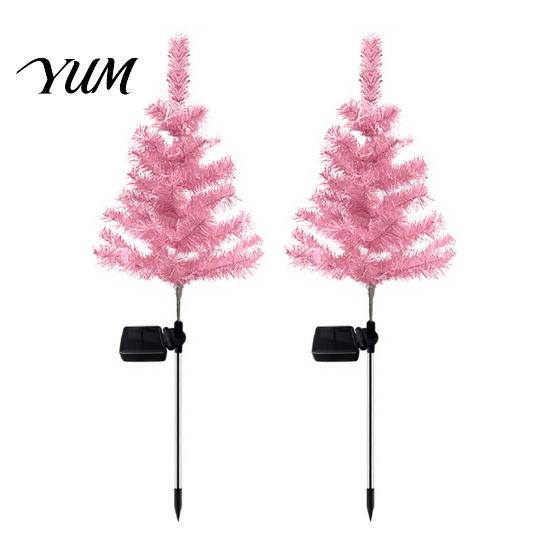 Durable ABS Stainless Steel Lights Solar Christmas Tree Garden Stake Lights, Outdoor IP65 Waterproof Crooked Lamp with Colorful Light for Creative