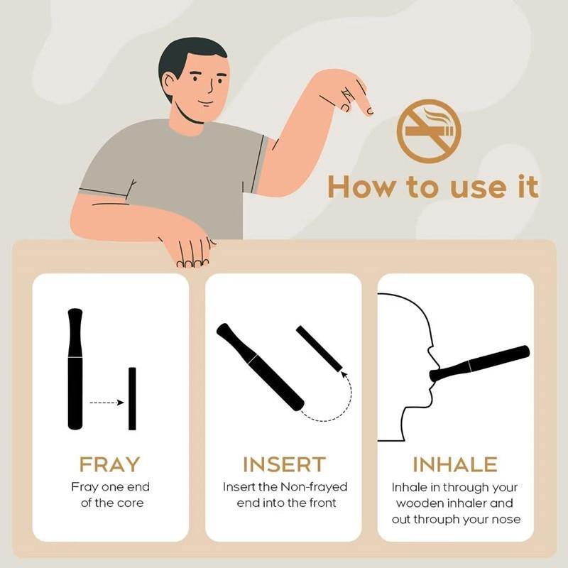 Ароматерапевтический ингалятор для эфирных масел Ингалятор для отказа от курения Деревянный персональный диффузор для эфирных масел с фибровыми стержнями