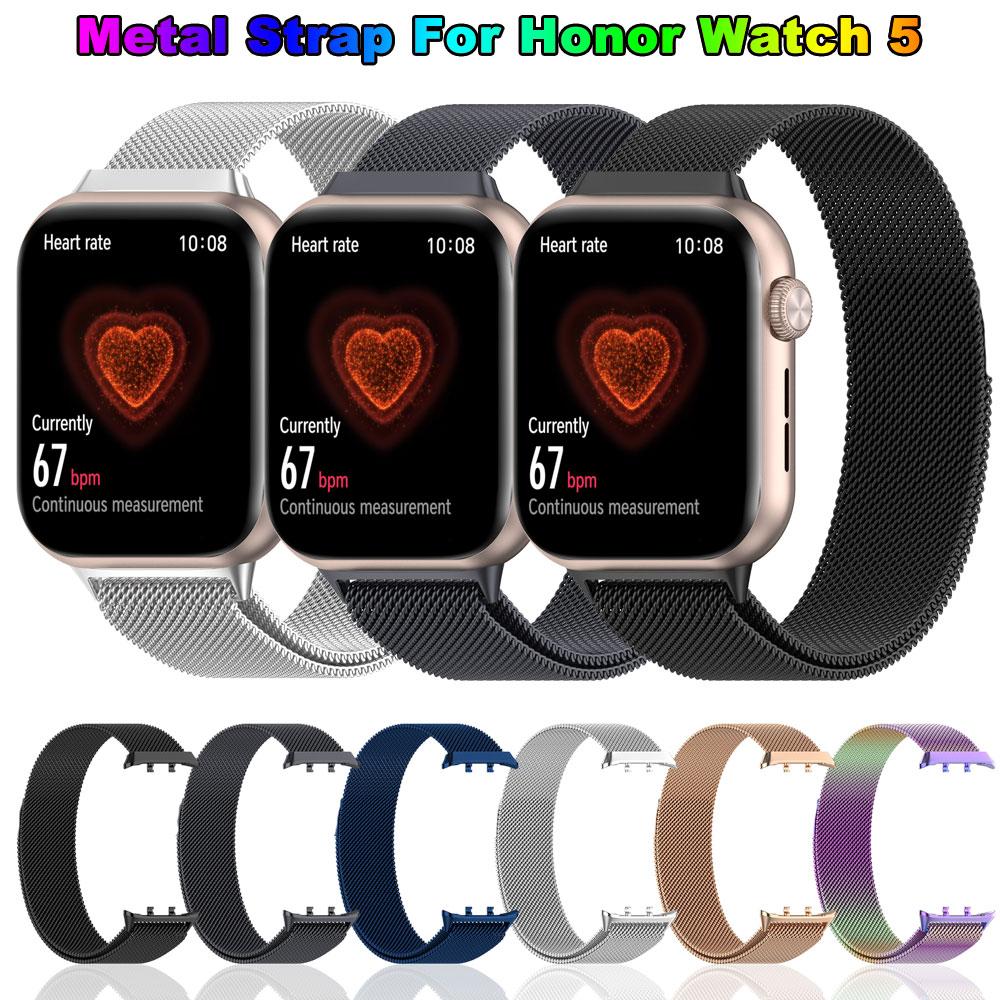 Магнитный ремешок-петля для смарт-часов Huawei Honor Watch 5 Correa Металлический браслет из нержавеющей стали для ремешка Honor Watch5