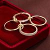 Four-piece Synthetic Zirconia Copper Ring for Women Stacking Finger Jewelry Accessories