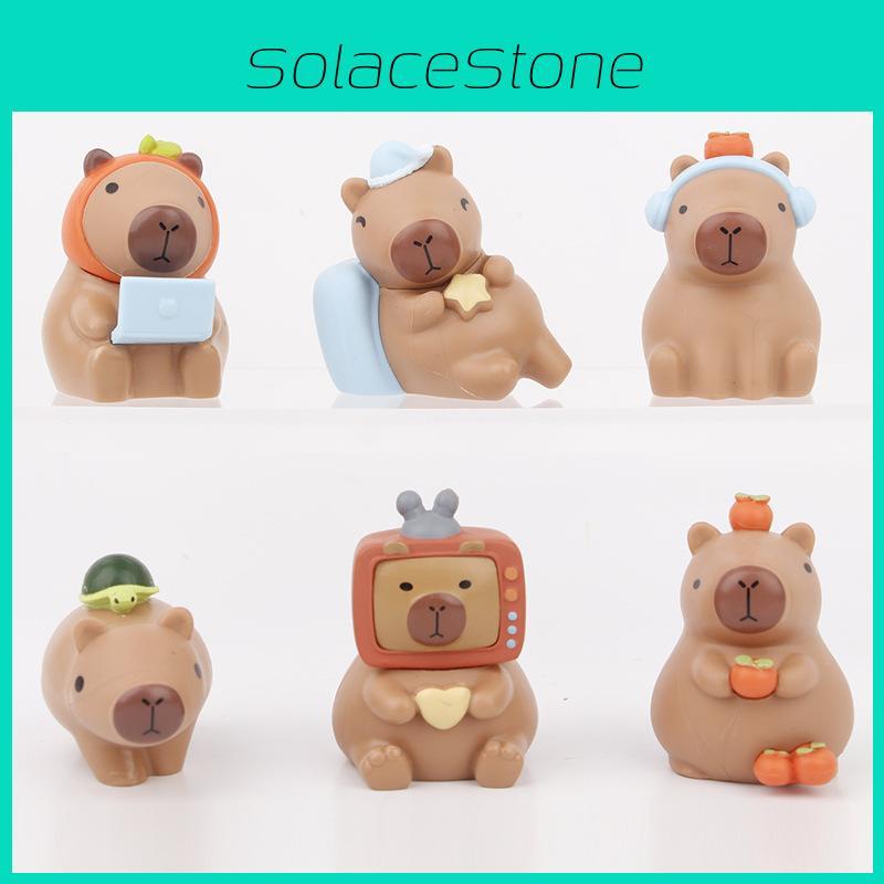 Cute Capybara Cartoon Car Dashboard Model Pvc Figure Surprise Blind Box