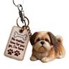 Emotional Support Bag Charm Positive Plush Animal Pendant Cat Dog Keychain Charm with Embroidered Message for Backpack Purse