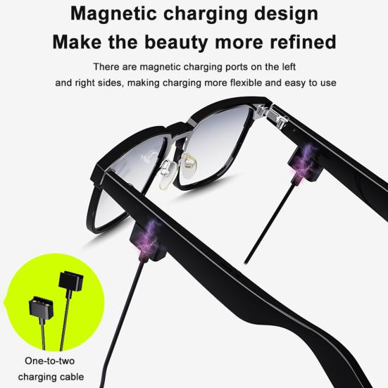 1 комплект умных очков, беспроводная гарнитура с длительным сроком службы батареи, высококачественные Bluetooth-совместимые музыкальные очки для звонков