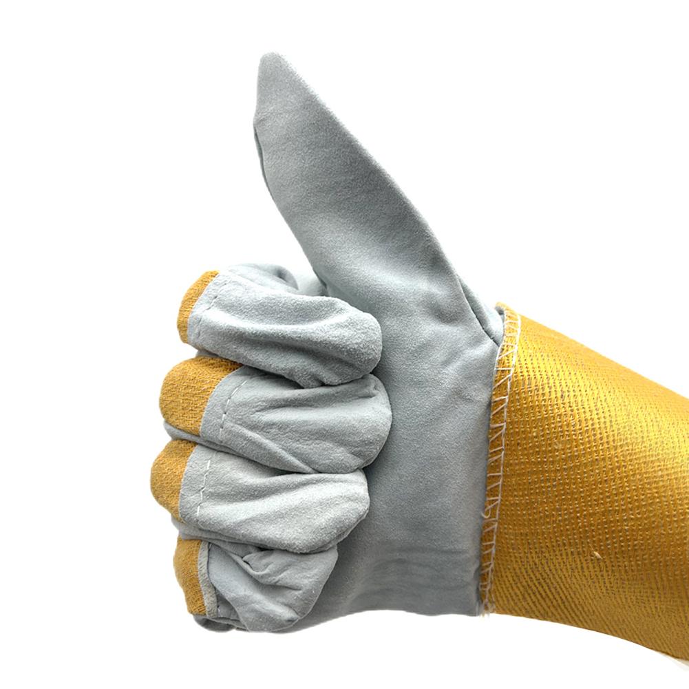 1 пара защитных рабочих перчаток, строительные кожаные перчатки, садовые перчатки, легкие перчатки для механиков и сварщиков, воловья кожа для мужчин и женщин