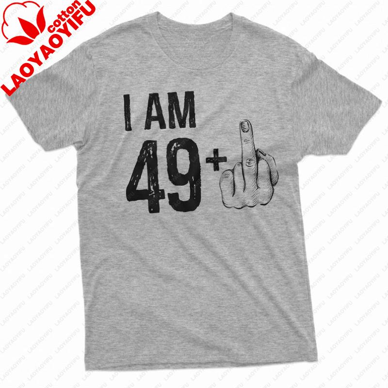 50th Birthday Gift Middle Finger Mom Dad Gift Bday Adult Shirt Funny Party Fashion Tee Crewneck Casual Style Graphic Tshirts