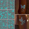 White Luminous Flower Mandala Waterproof Tattoo Sticker for Finger & Clavicle