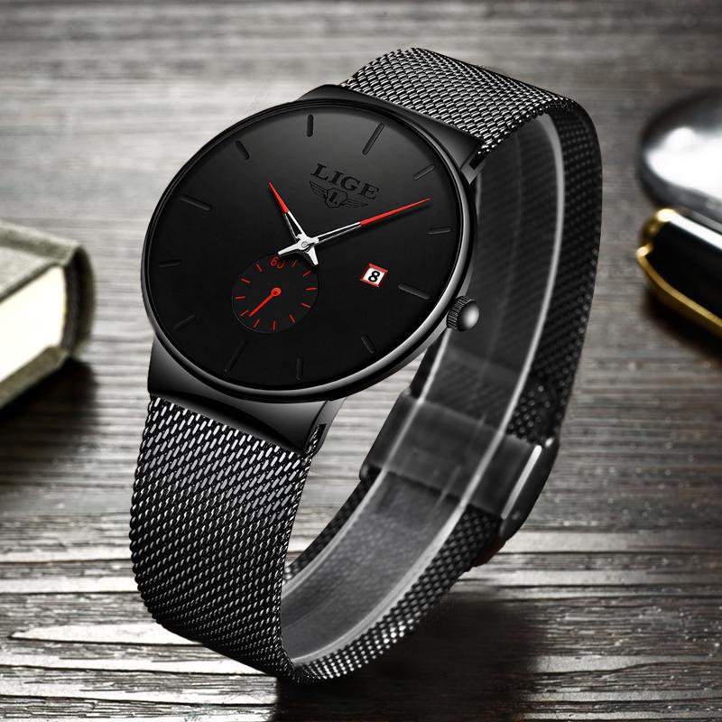 LIGE Watches Casual Waterproof Quartz Clock Mens Watches Top Brand Luxury Ultra-Thin Sports Watch