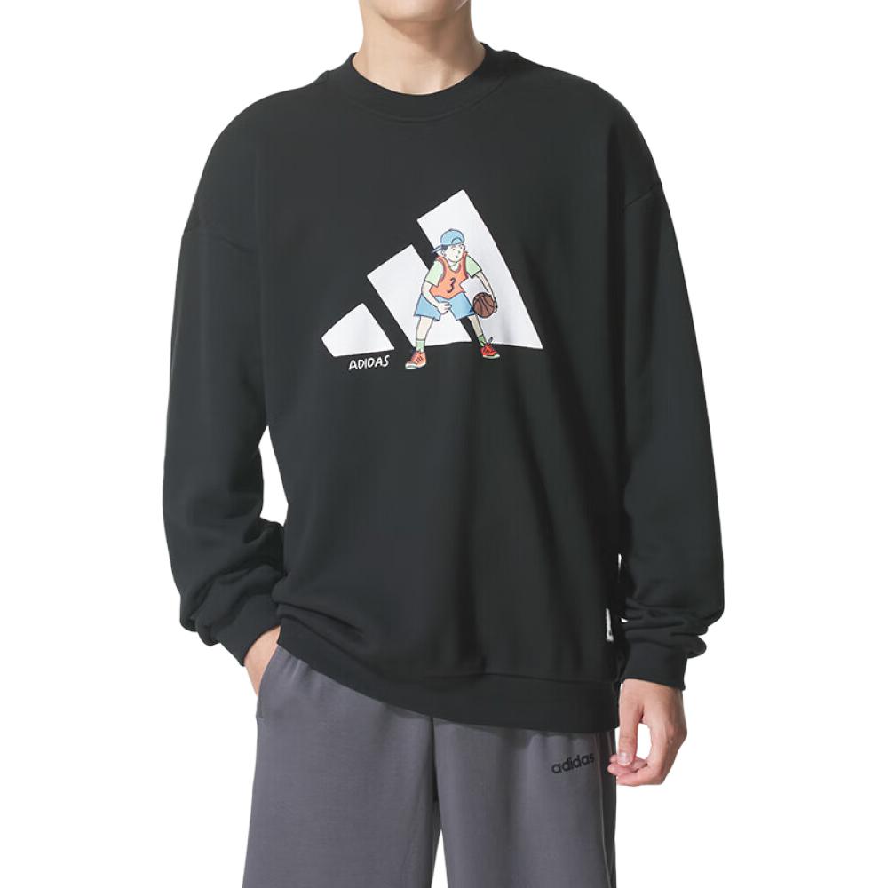 adidas Толстовки Мужские Черные С Круглым Вырезом Умеренные KC5324
