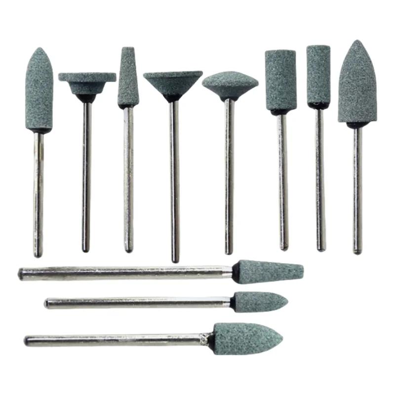10 шт. Насадки для шлифовки камня 2,35 мм Контуры Керамические зеленые камни Шлифовальный полировальный камень Зеленый камень для полировки HP Сверла
