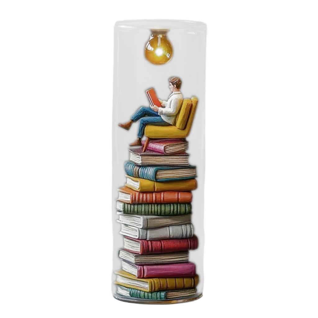 Reader Night Light Eye Book Night Light Stacking Book Light Reading Corner Lighting Glass Ceiling Light With Bulb Bookshelf Light