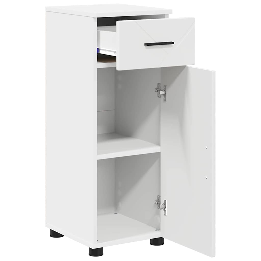 Bathroom Furniture Set with Door 3 pcs White Wood Based Material & Metal