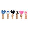 Wooden Clothes Pegs Multicolored Hearts 3.5 Cm 12 Pieces