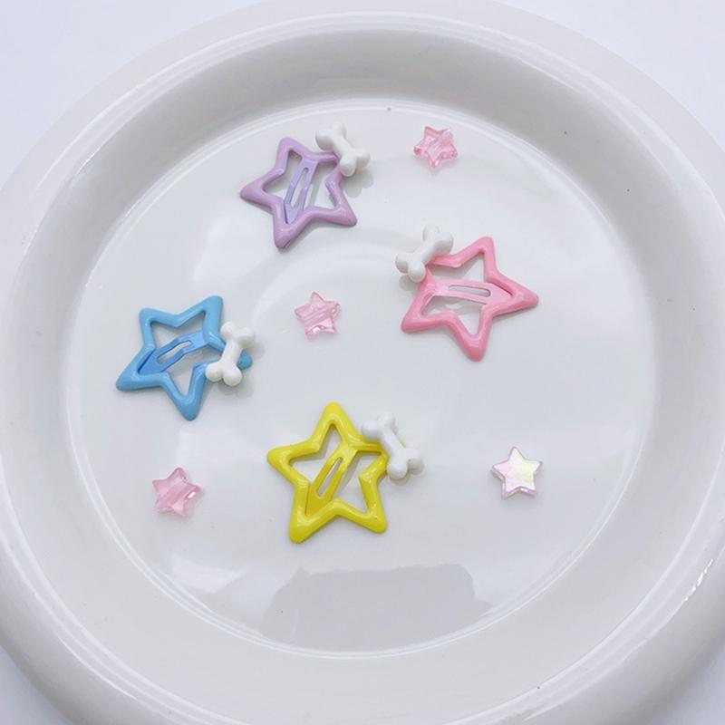 Y2K Girls Star Hair Clip for Teens Girl NonSlip Metal Sideclip Hairpin Bone Pentagrams Hair Barrettes Children Headdress