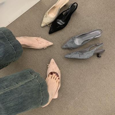 Премиальные туфли с нежным ветром, туфли на каблуке-рюмочке, сумка, сандалии с головкой, женская обувь, пустые одинарные туфли
