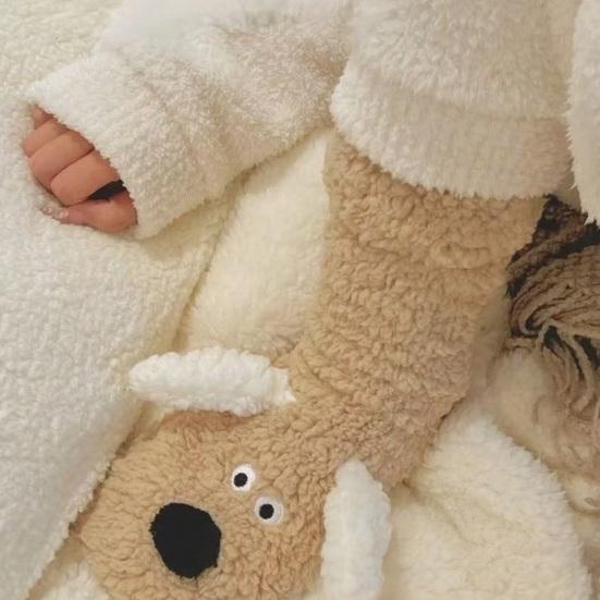 Пушистые домашние носки Милые пушистые носки с ушками собаки Уютные носки-кабинки Мужские Женские Теплые зимние носки для дома, отдыха, сна