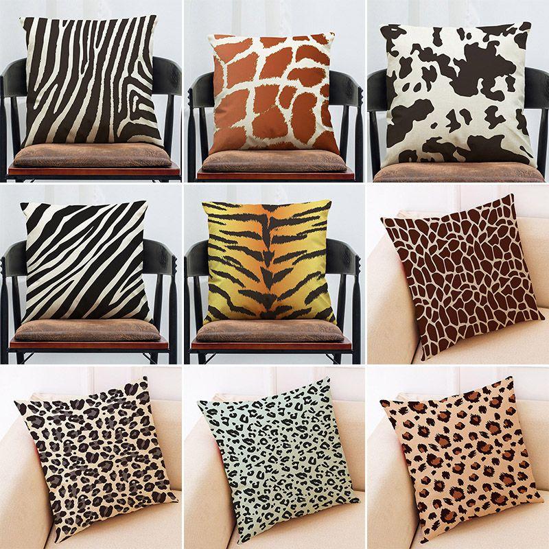 Skin Zebra Animal Leopard Print Pillow Case Sofa Throw Cushion Cover Decor