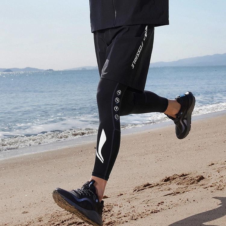 Спортивные штаны Li Ning из трикотажа для мужчин, черные AKYT077-1
