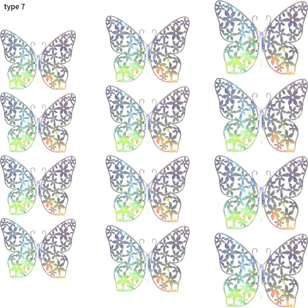 Фавор Металлическая Текстура Полые Бабочки Наклейки На Стену Искусство Мираж Цвет 3D Фантастические Бабочки Наклейки