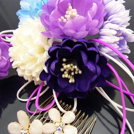 Букет для волос, стильное свадебное украшение, корсаж, стиль, шпилька, гребень, набор из 3 предметов, бижутерия, кимоно с длинными рукавами, церемония совершеннолетия,