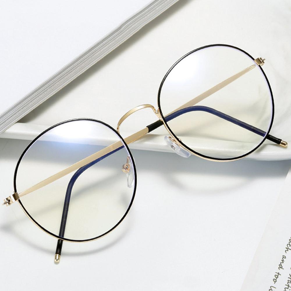 Round Vintage Ultra Light Frame Eyeglasses Protection Metal Glasses Anti-Blue Light Eyeglasses