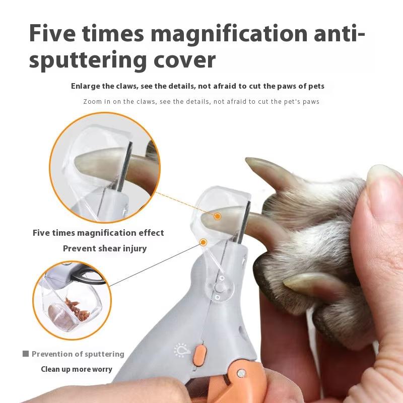 LED Pet Nail Clippers with Light for Cats and Dogs Professional Nail Trimmers Grooming Supplies