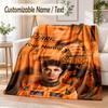 Custom Text Flannel Blanket Lando Norris Print Warm Cozy Blanket Home Sofa Bedding